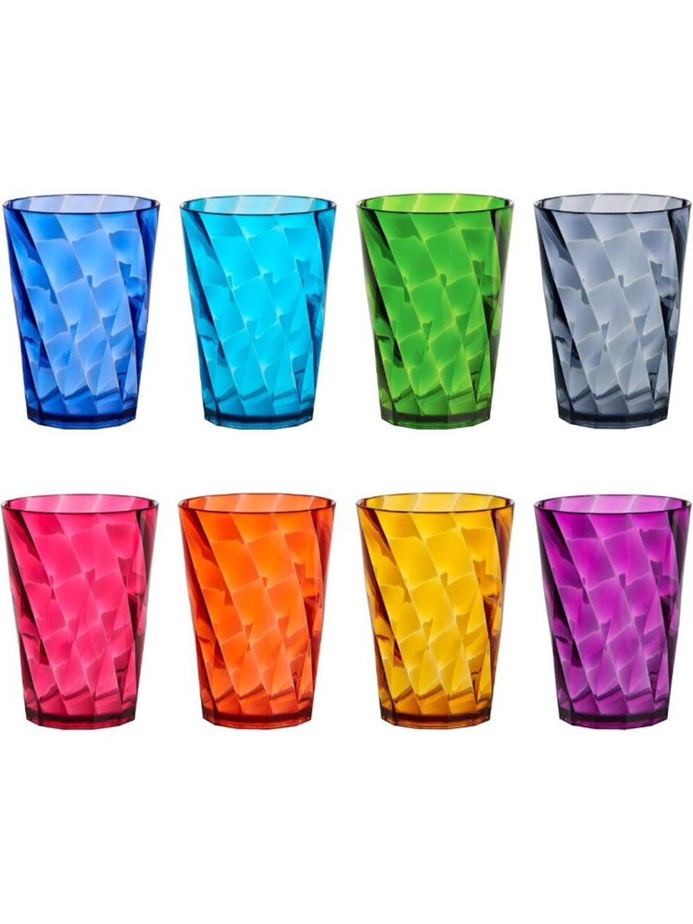 Colorful Reusable Mini Drinking Glasses Set of 8 | 8oz BPA-Free Juice Tumblers